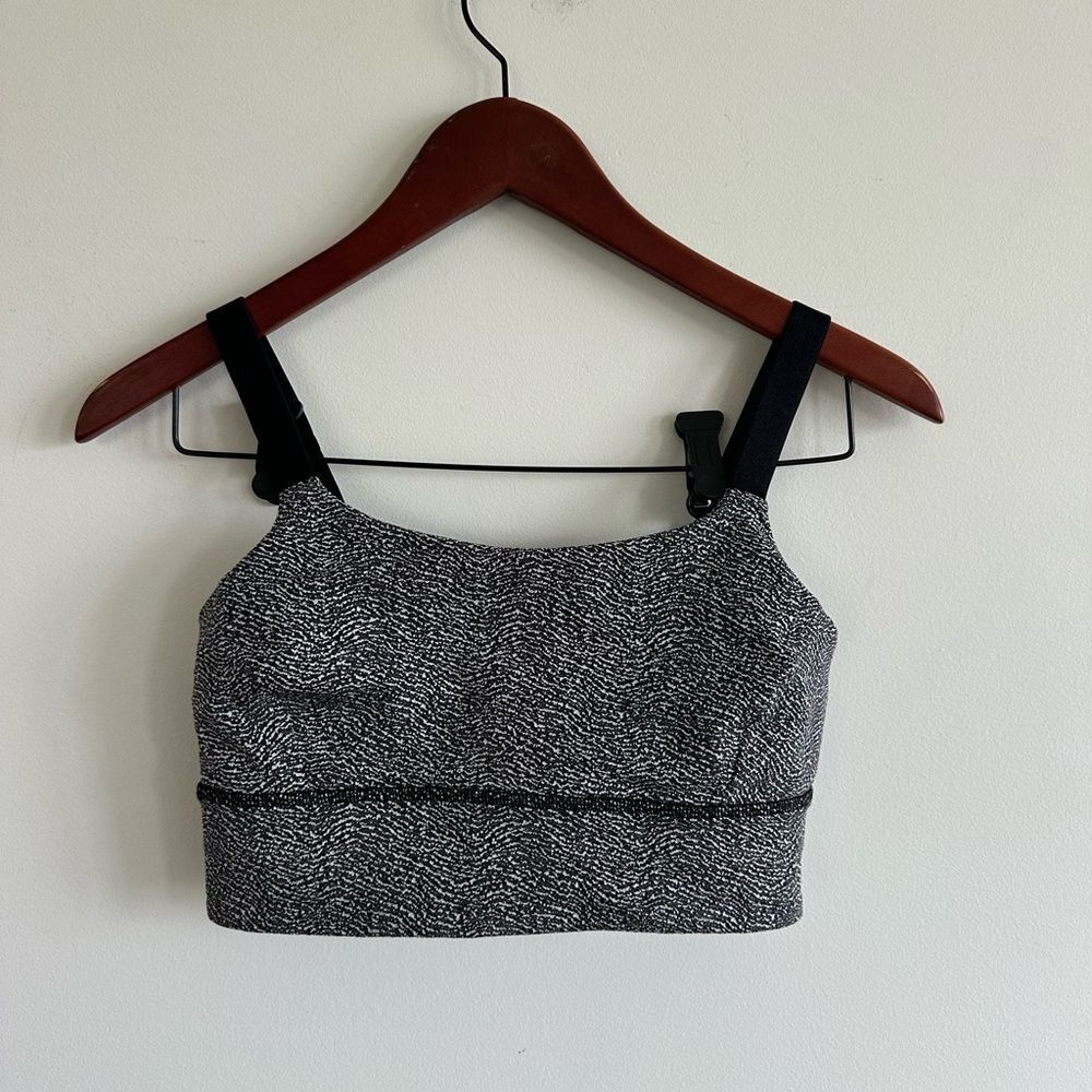 Women's Black and White Textured Bralette - Picture 5 of 9